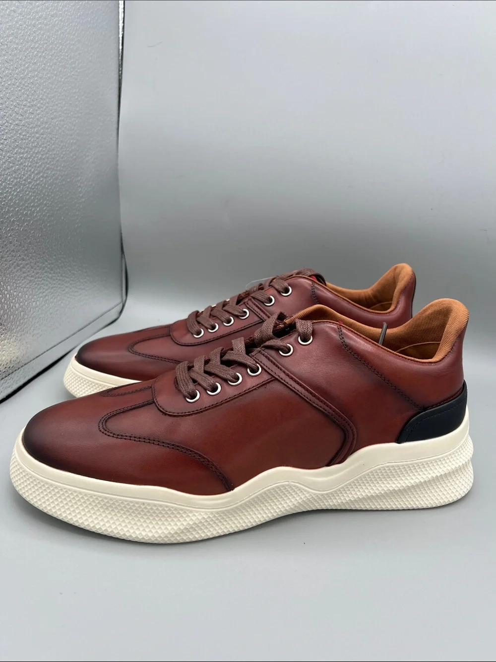 Stacy Adams Chestnut Leather Oxfords